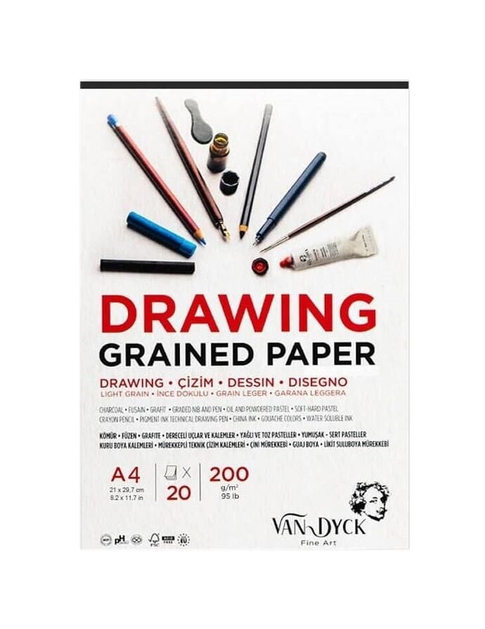 Van Dyck Çizim Blok Defteri A4 200gr 20yp Üst. Sp.20014