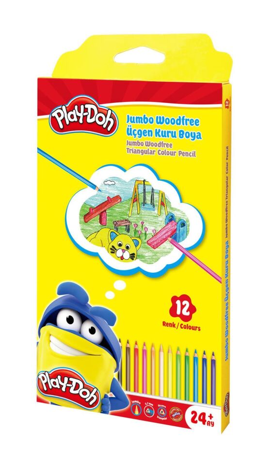 Play-doh Woodfree Jumbo Üçgen Kuruboya 12'li Play-ku028