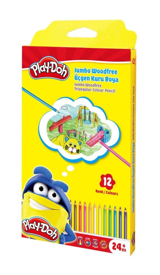 Play-doh Woodfree Jumbo Üçgen Kuruboya 12'li Play-ku028