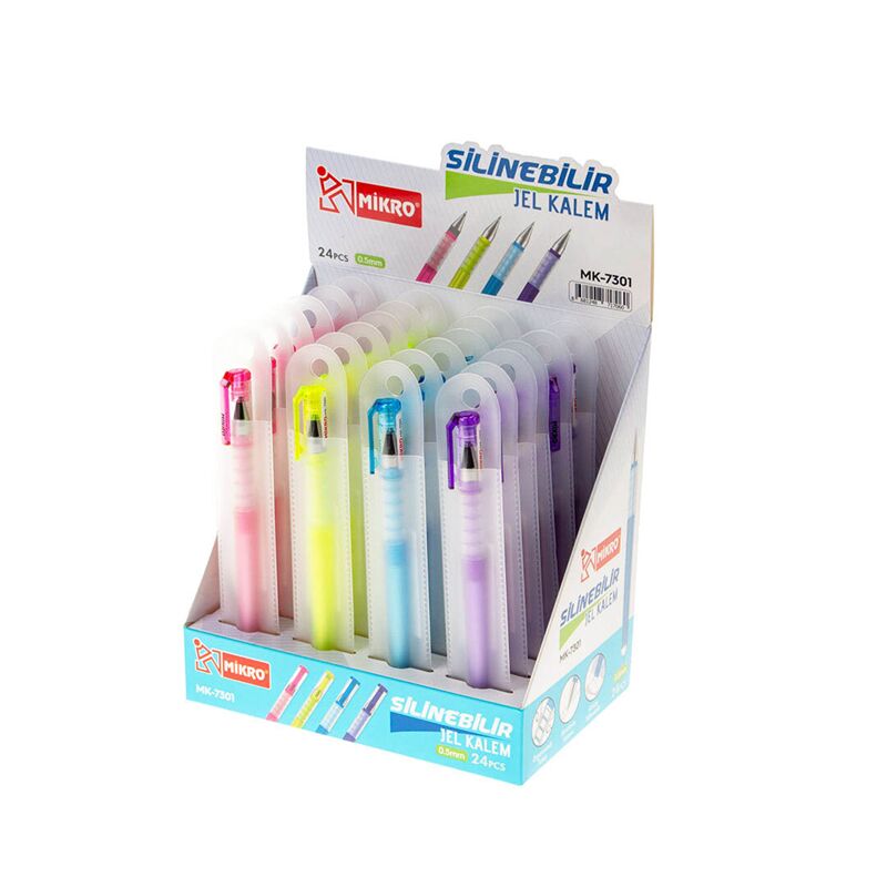 Mikro Mk-7301 Silinebilir Jel Kalem 24 Lü Mk7301