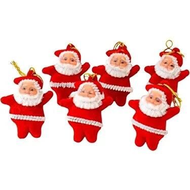 Nedi Ağaç Süsü Noel Baba 6 Lı Kırmızı Nedi-as14