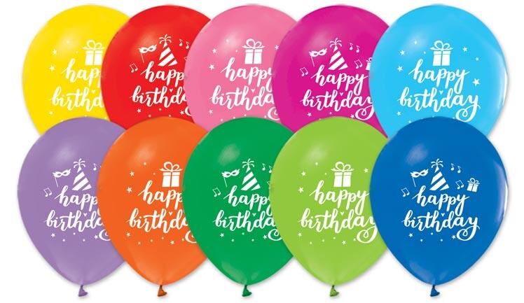 Balonevi 1+1 ''happy Bırthday''baskılı Pastel Balon (100'lük)
