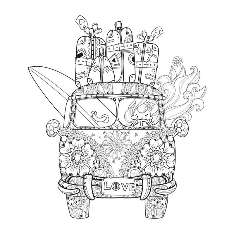 Artdeco Desenli Tuvaller Çocuk 40x50 Cm Retro Minibüs Lv-y-100-p40.01