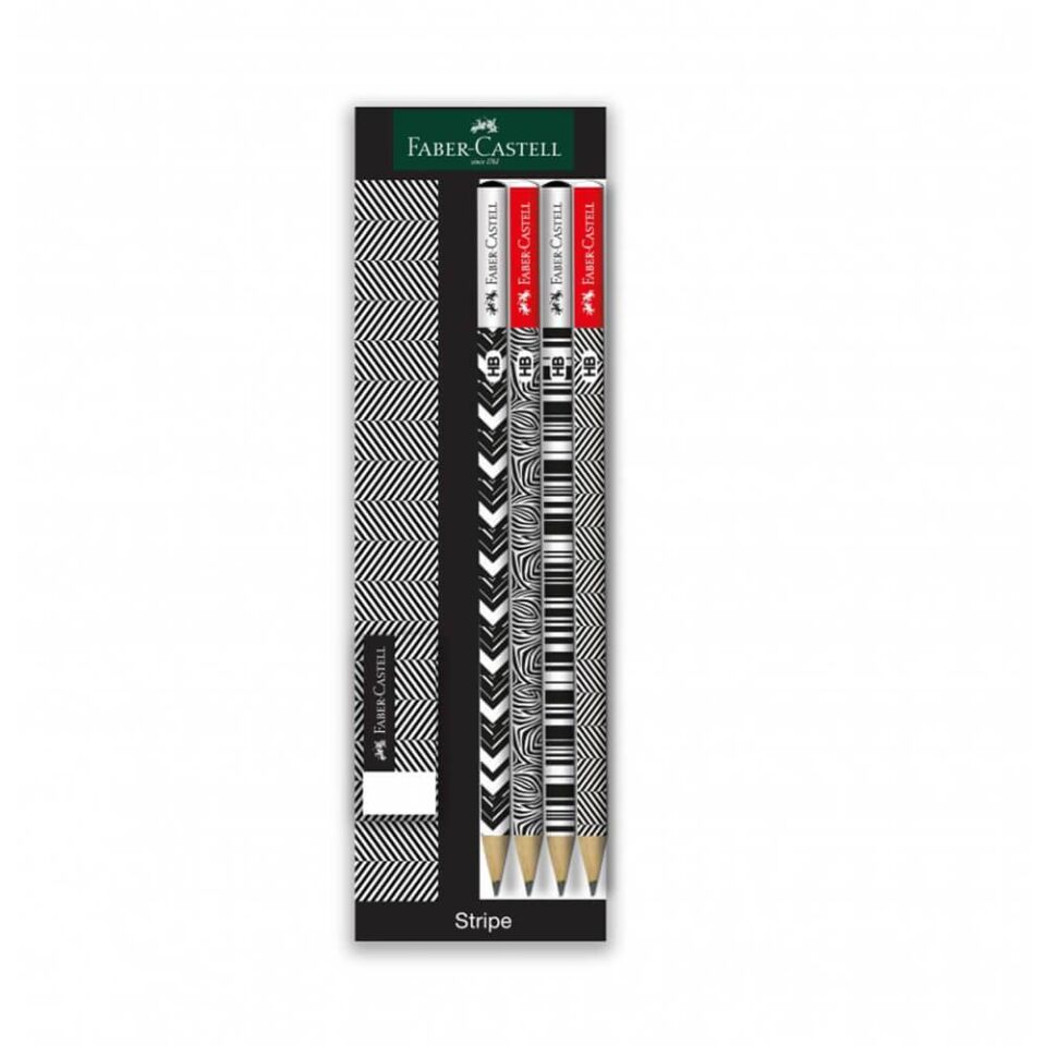 Faber Castell Kurşun Kalem + Silgi Seti 5'li Set Stripe 524822