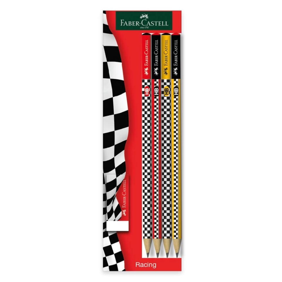 Faber Castell Kurşun Kalem + Silgi Seti 5'li Set Yarışçı 524839
