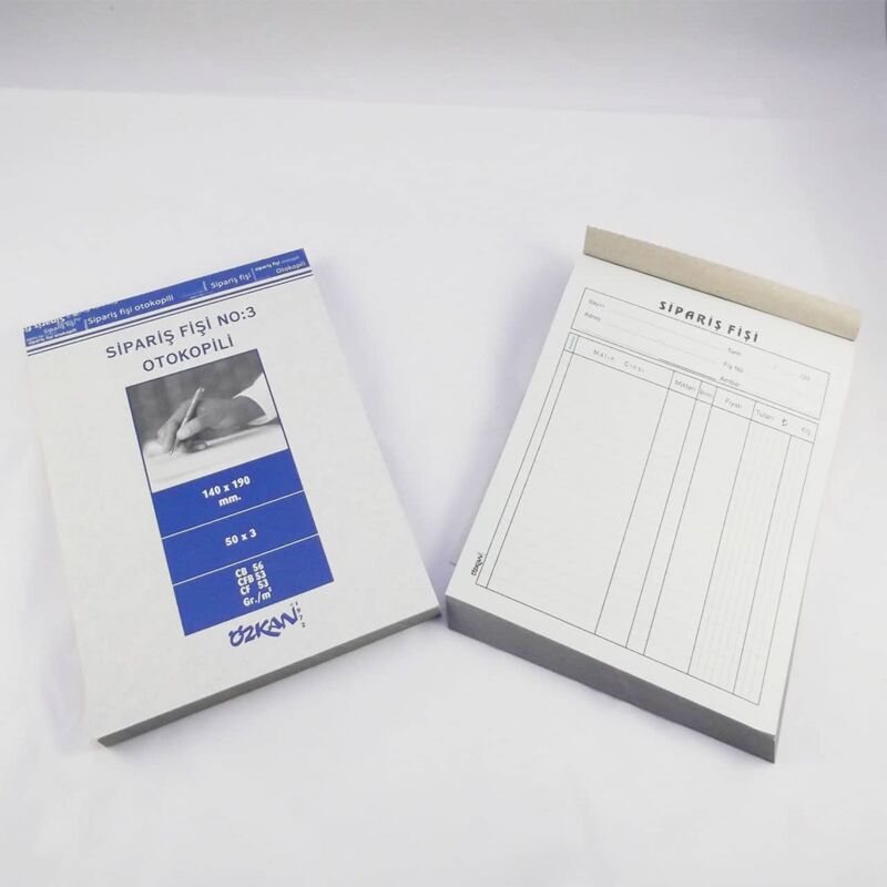 Özkan Sipariş Fişi No:3 50x3 Nüsha Otokopili G0056