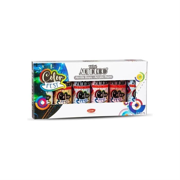 Artdeco Colorfest Akrilik Boya Seti 10x50ml Temel Renkler Lv-y-c70f-as10