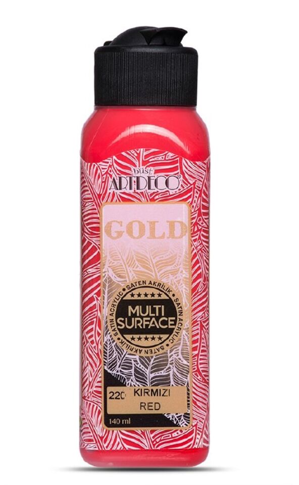 Artdeco Gold Multi-surface Akrilik Boya 140ml Kırmızı 220 Lv-y-g70r-220