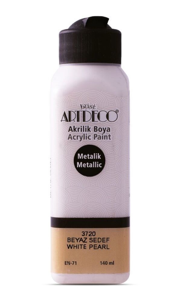 Artdeco Metalik Akrilik Boya 140ml Beyaz Sedef 3720 Lv-y-071r-3720
