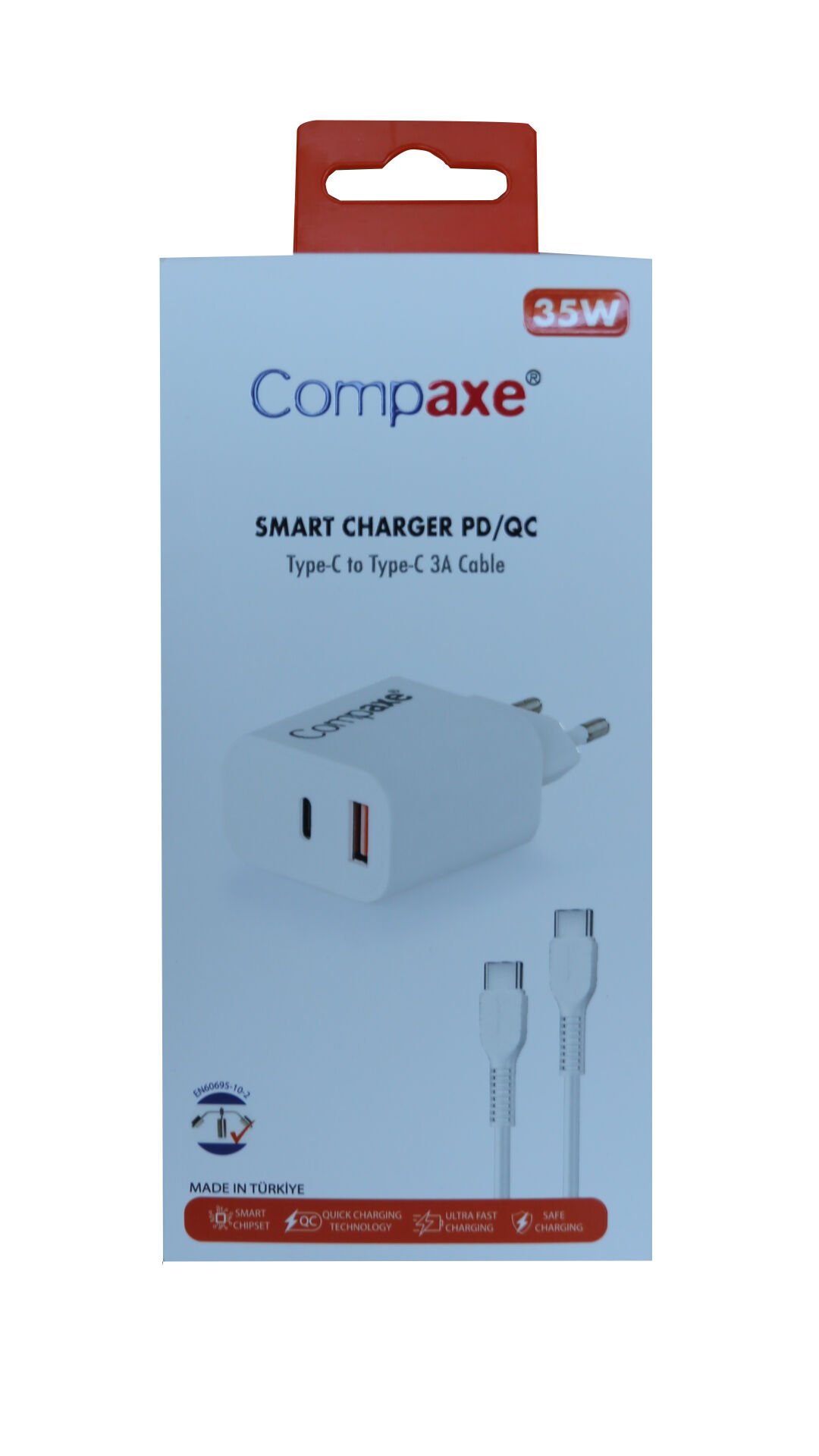 Compaxe Cta-350tt 35w 5v 3a Pd-qc+ Type-c To Type-c Şarj Kablosu