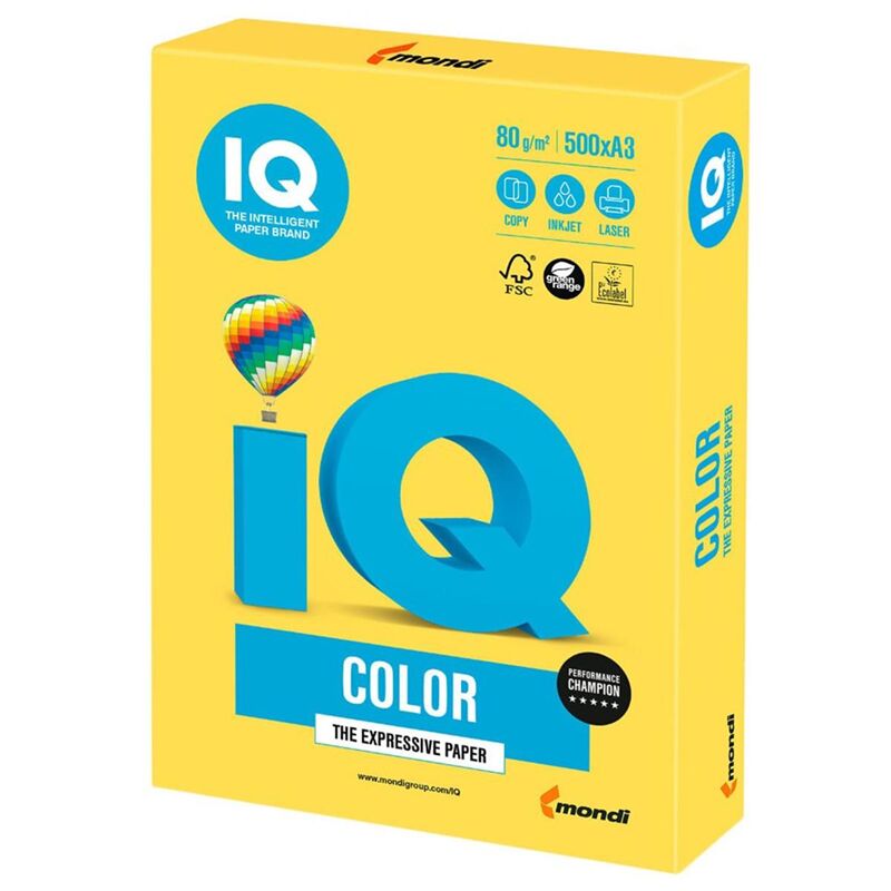 Iq Color Renkli Kağıt A3 80 G/m² Sarı Ne1500-cy39