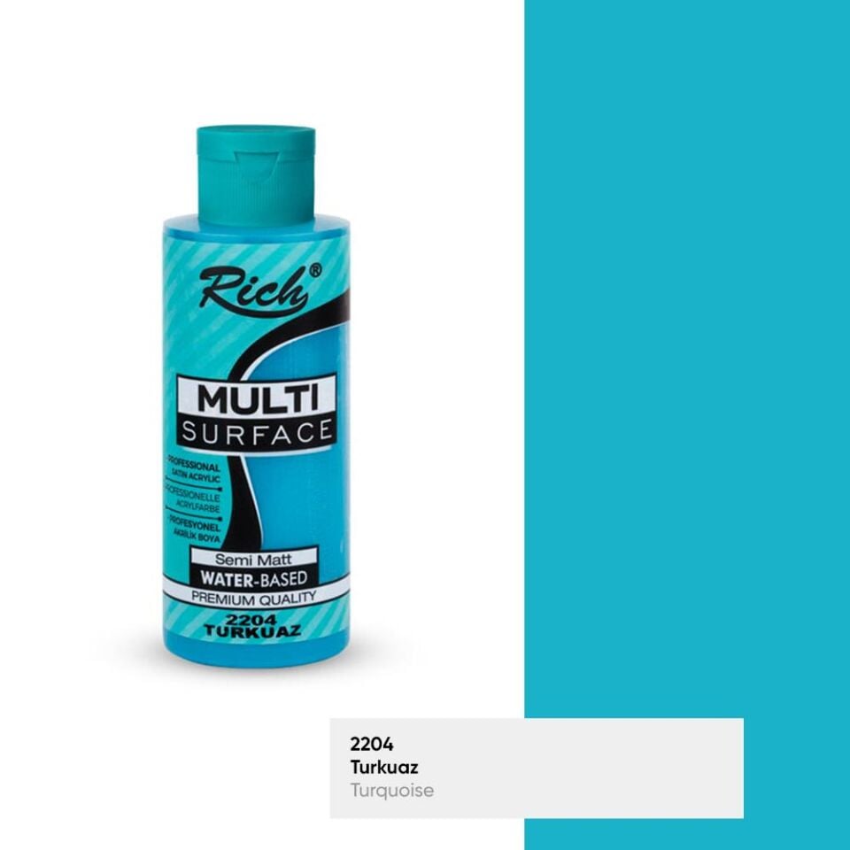 Rich Multi Surface Akrilik Boya 120 Cc Turkuaz Mls-120-2204