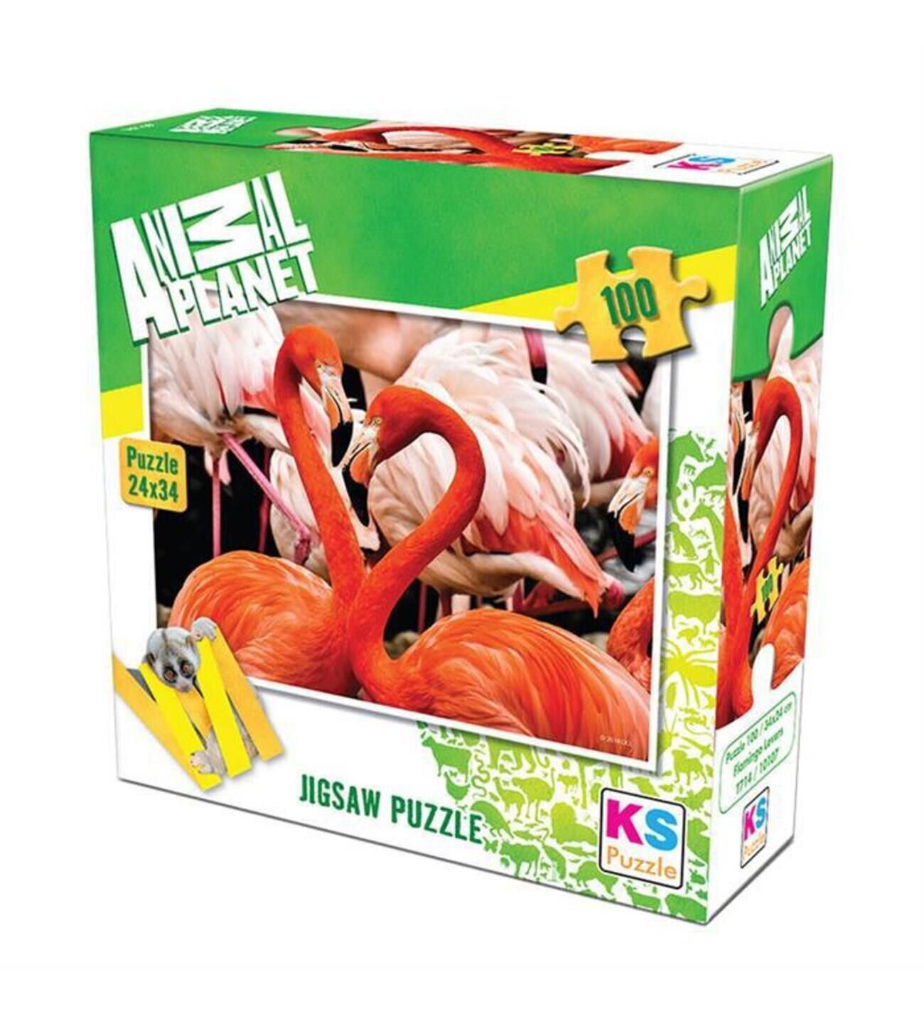 Ks Games Puzzle 100 Parça Flamingo Lovers Anımal Planet 10107