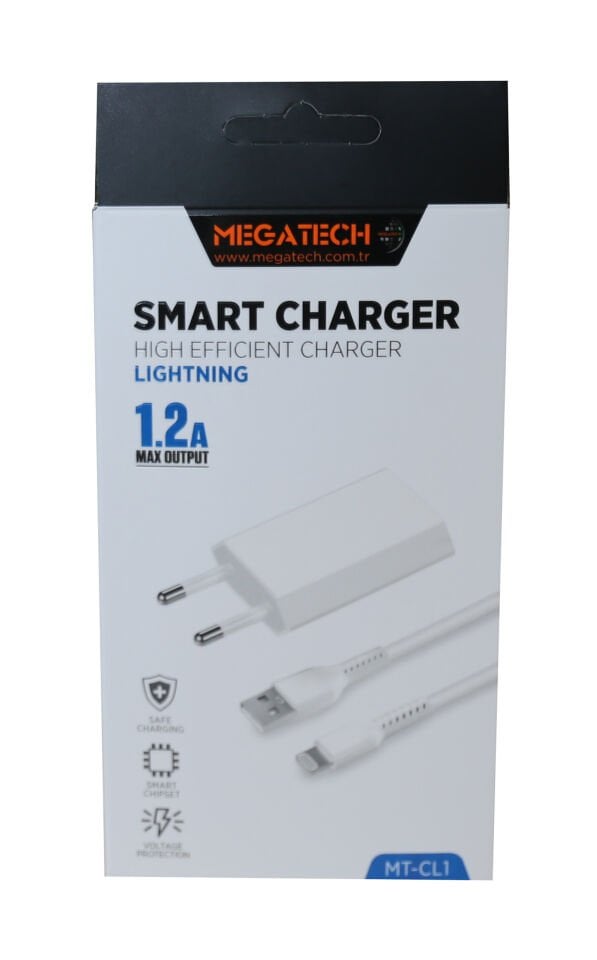 Megatech Mt-cl1 1.2ın Usb Ev Şarj Kafa+iphone Kablo