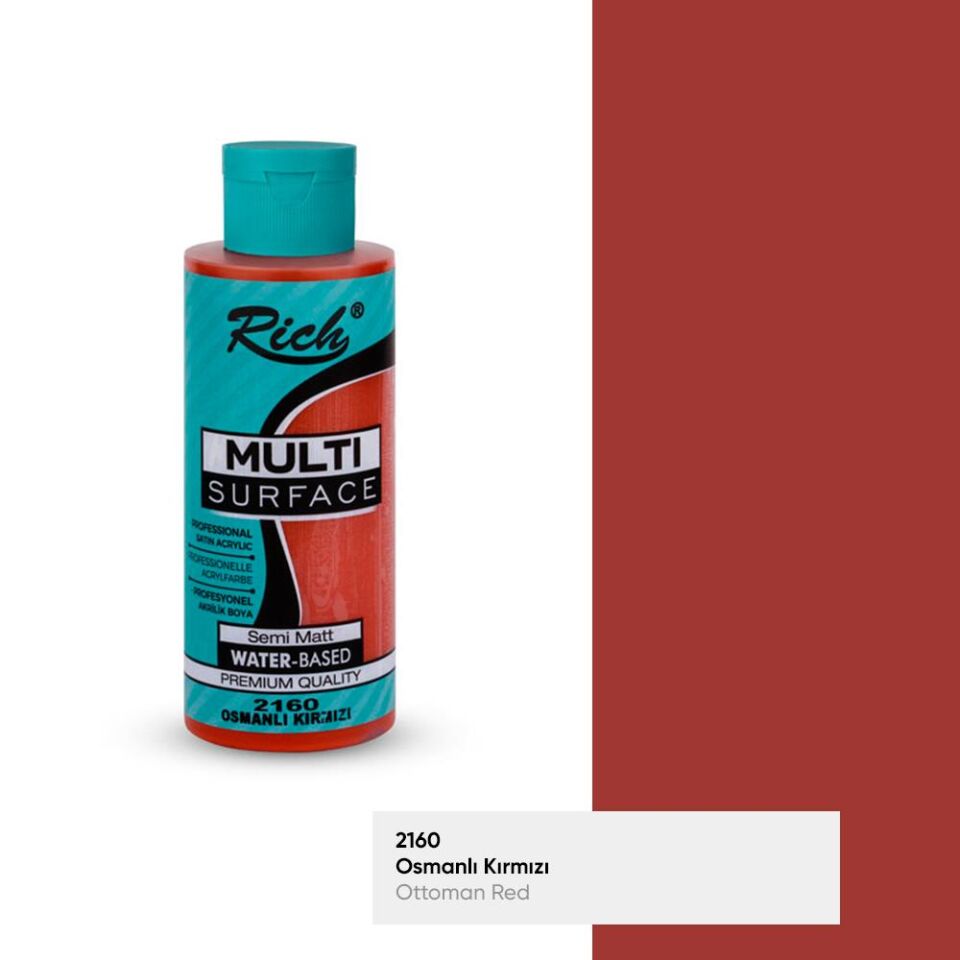 Rich Multi Surface Akrilik Boya 120 Cc Osmanlı Kırmızı Mls-120-2160