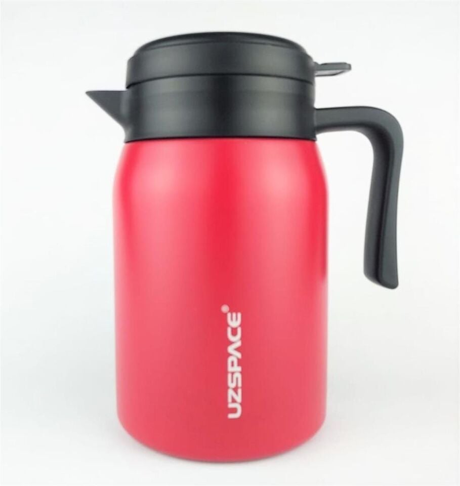 Uzspace Paslanmaz Çelik 830 Ml Kulplu Mug Kırmızı - Siyah 4079