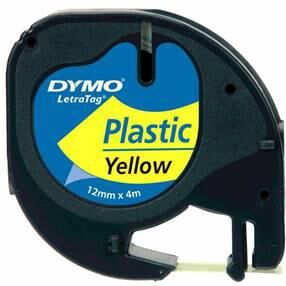 Dymo Letratag Plastik Şerit ( 12 Mm X 4 Mt ) Sarı (59423) Dy-0721620