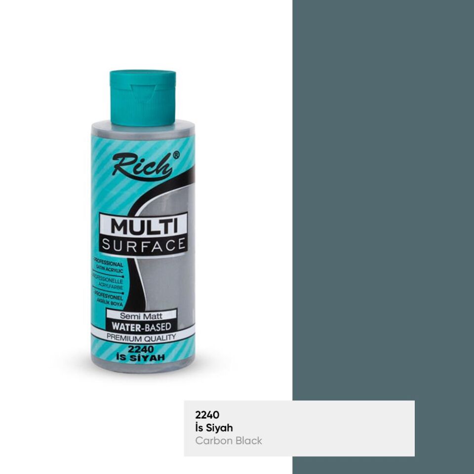 Rich Multi Surface Akrilik Boya 120 Cc İs Siyah Mls-120-2240