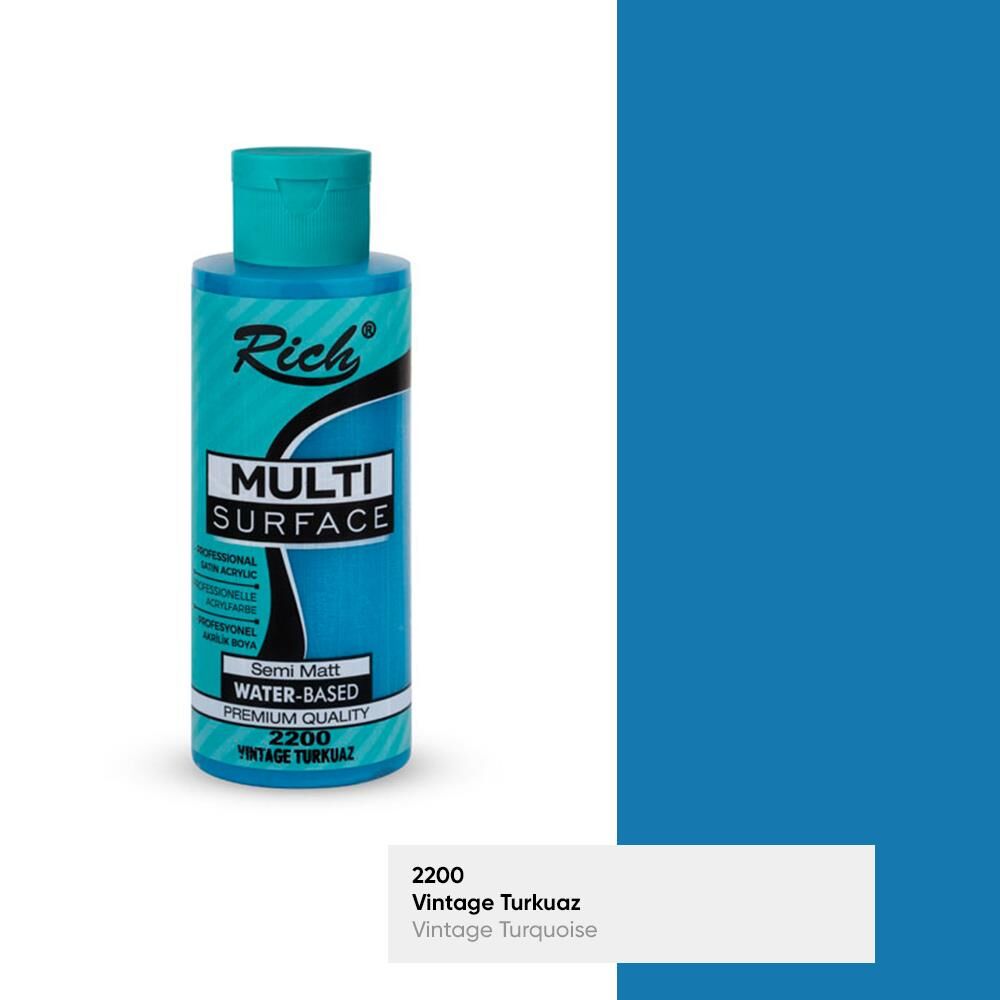 Rich Multi Surface Akrilik Boya 120 Cc Vıntage Turkuaz Mls-120-2200