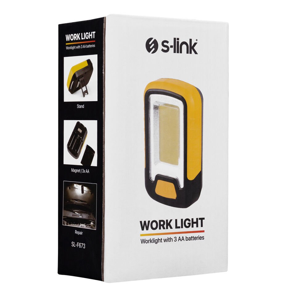 S-link Sl-f673 3w Cob Led 3x Aa 1.5v Pil Manyetik Tutuculu El Feneri