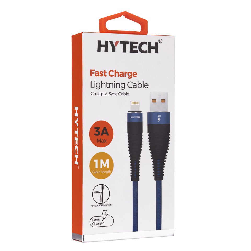 Hytech Hy-x325 3a Iphone Lightning 1m, Lacivert Şarj Kablosu