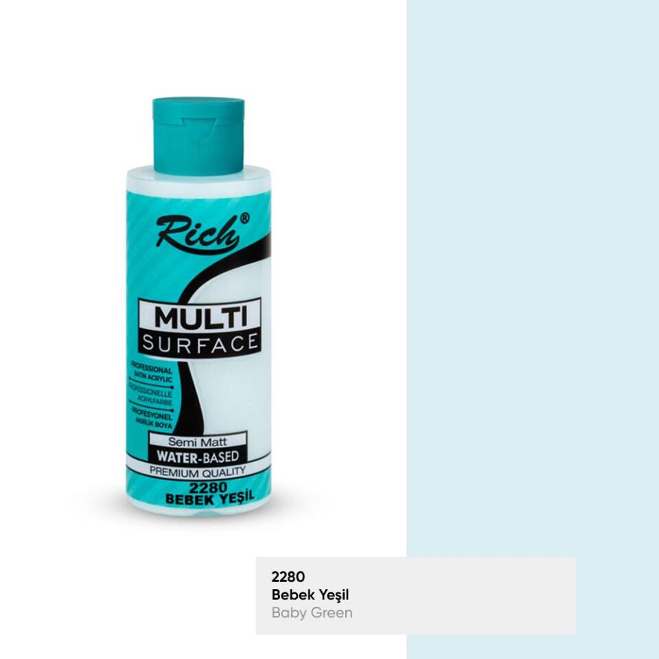 Rich Multi Surface Akrilik Boya 120 Cc Bebek Yeşil Mls-120-2280