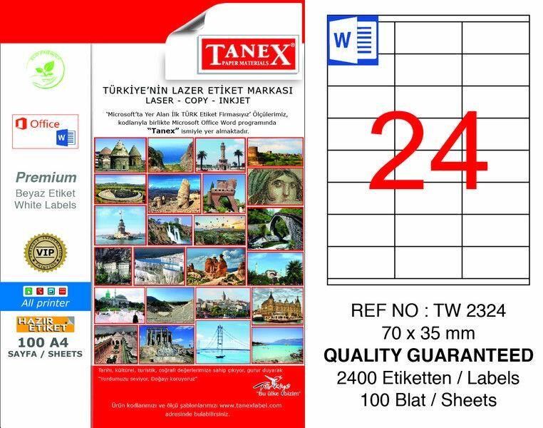 Tanex Laser Etiket 100 Yp 70x35 Laser-copy-ınkjet Tw-2324