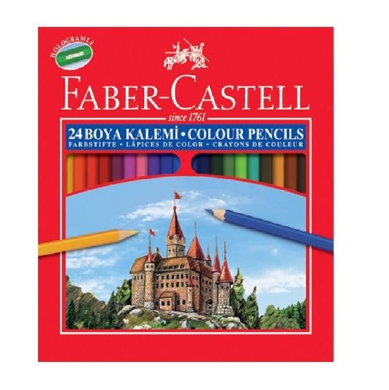 Faber Castell Kuru Boya Kalemi 24'li Karton Kutu Karton 116324
