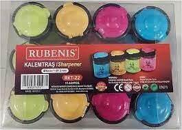 Rubenis Kapaklı Çift Açacaklı 4 Renk Pvc Ambalajlı Kalemtraş Rkt-22