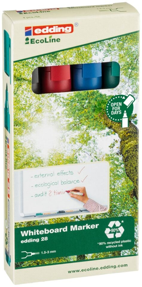Edding Ecolıne Beyaz Tahta Kalemi 4'lü Set (e-28) Ed28k499