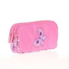 Kaukko Kıds&love 3 Bölmeli Kalem Çantası (rubber Butterfly) L8106