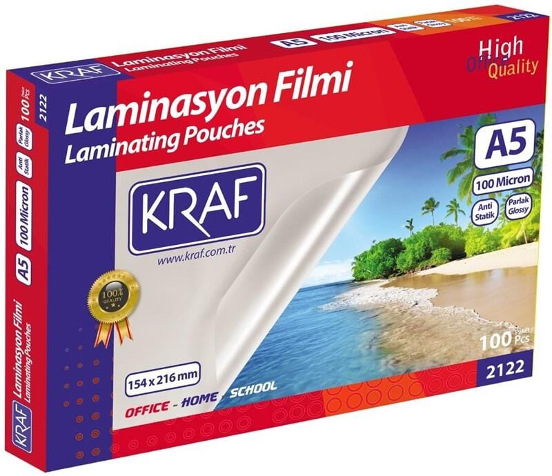 Kraf Laminasyon Filmi Parlak A5 100 Mic 100'lü 2122