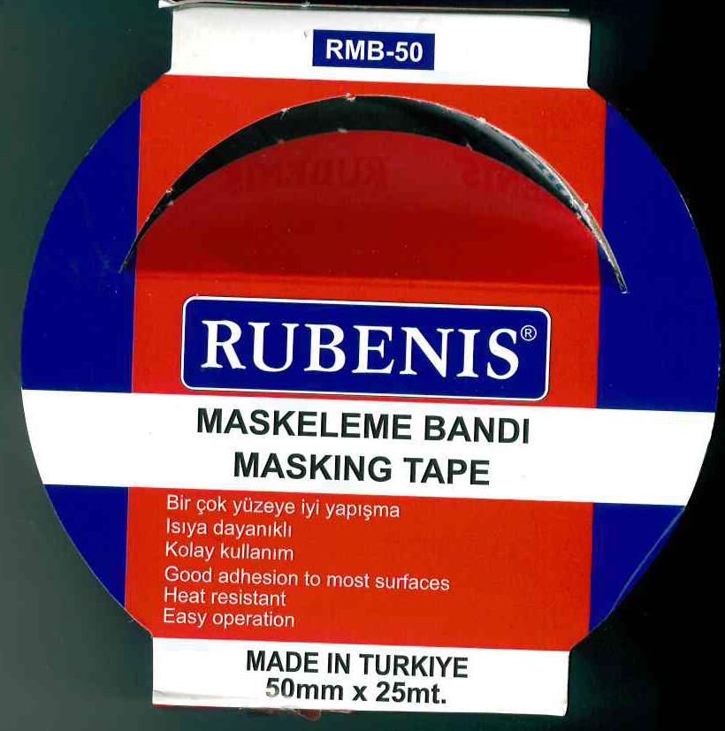 Rubenis Maskeleme Bantı 50 Mm 25 Mt Kagıt Rmb-50