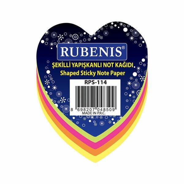 Rubenis Yapışkanlı Not Kağıdı Kalp Rps-114