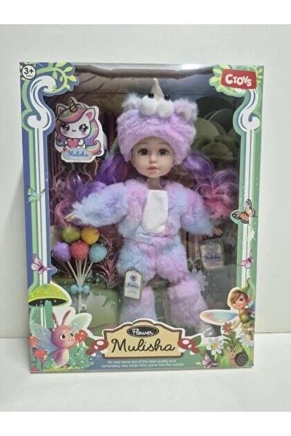 Ctoys Unicorn Kostümlü Peluş Tulumlu Moda Bebek Qj183-c
