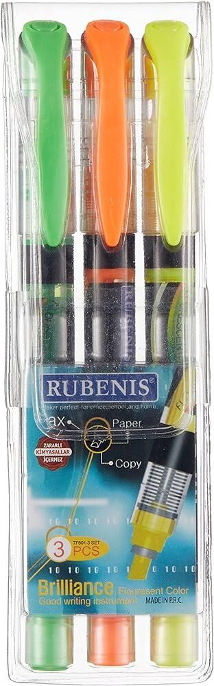 Rubenis Fosforlu Kalem 3'lü Kalem Tipi Tf601