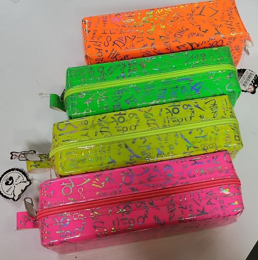 B&d Fosforlu Yazılı Kalem Çantası Büyük Boy Set Bd-kcs074 Asorti