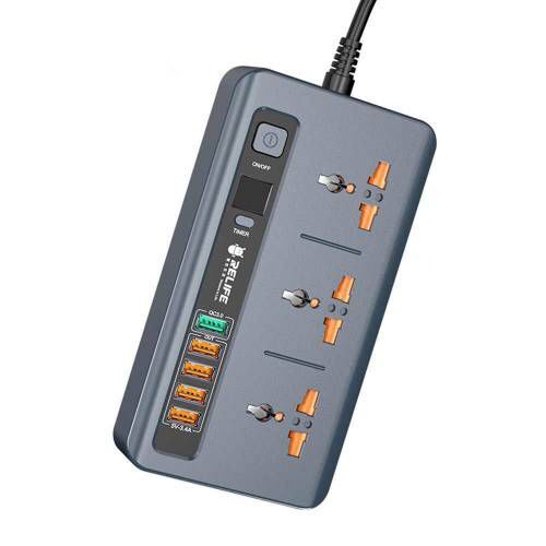 Relife Rl-316d Akıllı Priz Akım Korumalı 1,9mt Kablo Üniversal 5 Usb 5v-3.4a Qc 3.0 Digital Ekran
