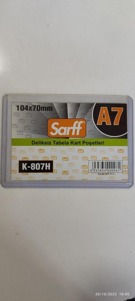 Sarff Yatay Deliksiz Kart Kabı A7 104x70 Mm K-807h