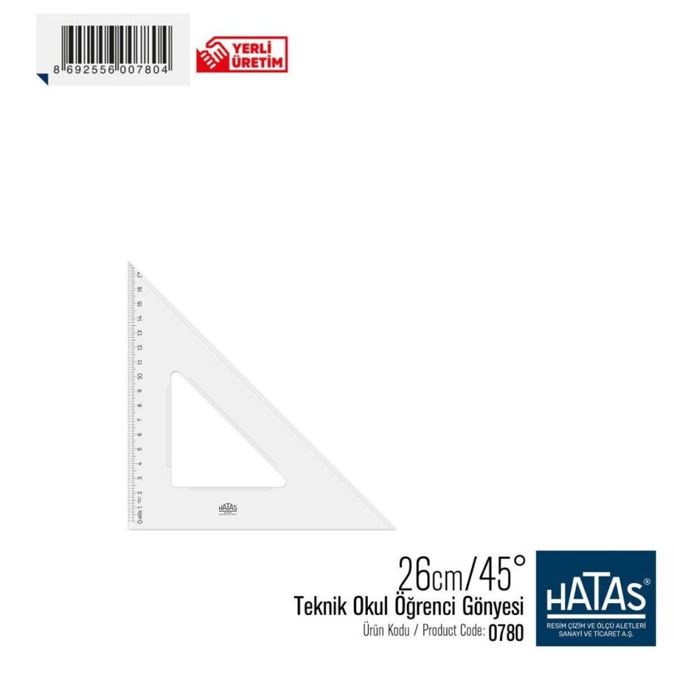 Hatas Teknik Okul Öğrenci Gönyesi 26 Cm / 45 0780