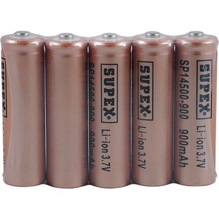 Supex 14500-900 3.7v 900mah Uçlu Kafa Litym 5li Paket Pil