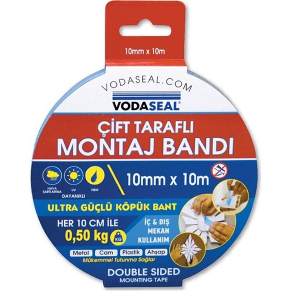Vodaseal Çift Taraflı Montaj Bandı 10x10mt Kablo Kanalları İçin
