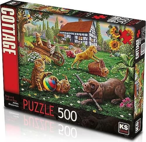 Ks Games Puzzle 500 Parça Dogs And Cats At Play 20005