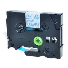 Brother Tze-133 12 Mm Şeffaf Üzeri Mavi Laminasyonlu Etiket