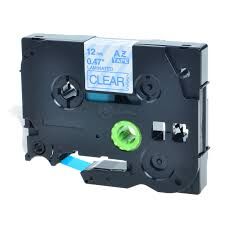 Brother Tze-133 12 Mm Şeffaf Üzeri Mavi Laminasyonlu Etiket