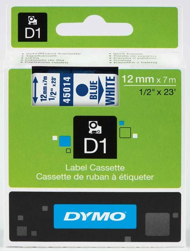 Dymo D1 Yedek Şerit 12 Mm X 7 Mt Beyaz / Mavi (45014) Dy-0720540