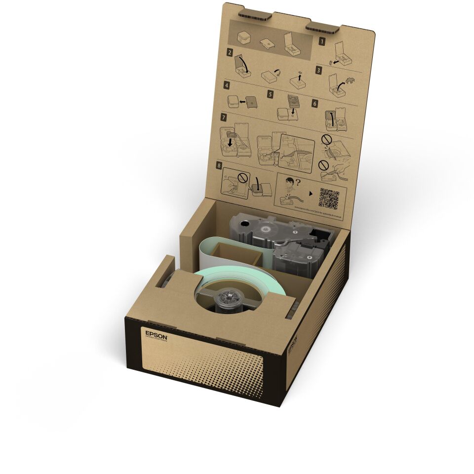 Epson Br-vn24wb Vinil Beyaz Üzerii Siyah 24mm 45metre