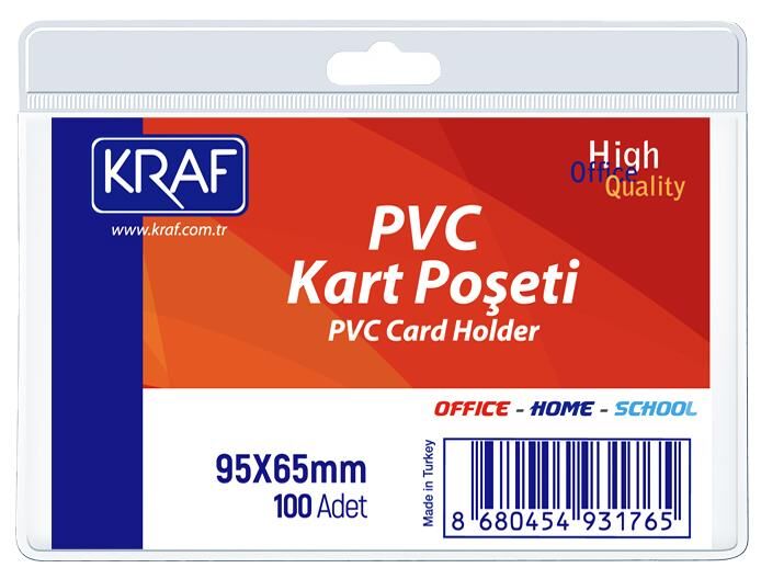 Kraf Kart Poşeti Pvc Yatay 95x65 Mm 100'lü Paket 31765
