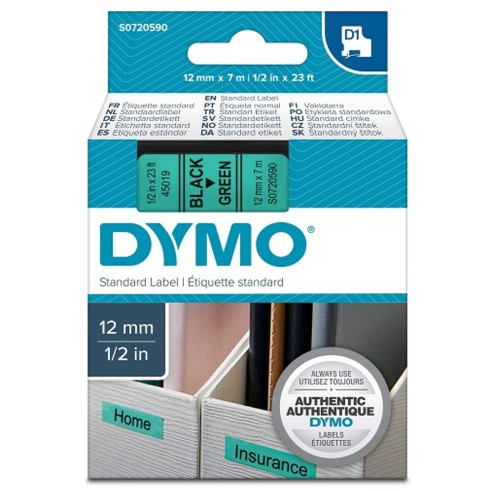 Dymo D1 Yedek Şerit 12 Mm X 7 Mt Yeşil / Siyah (45019) Dy-0720590