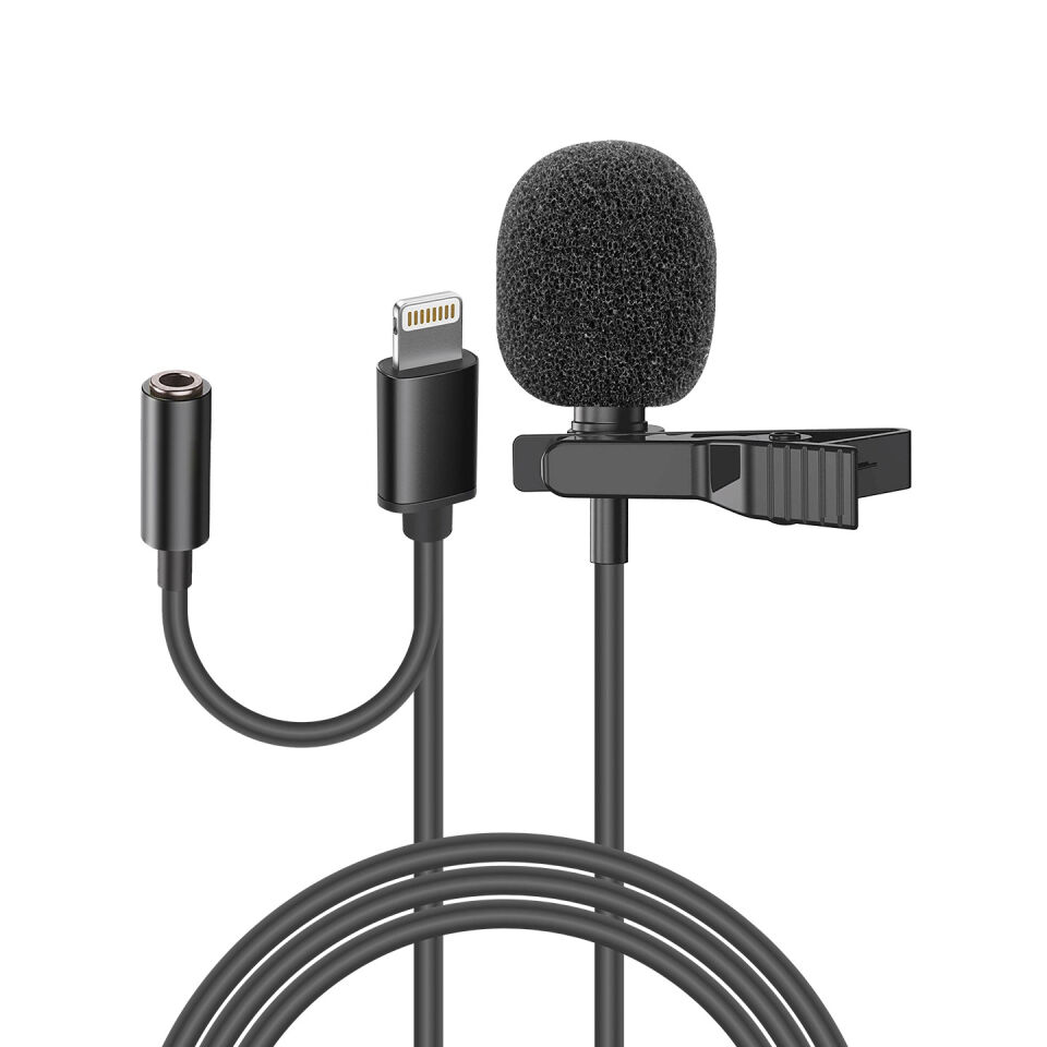 Snopy Sn-mtk35 Siyah Lightning Tik-tok Akıllı Telefon Kulaklık Çıkışlı Yaka Mikrofonu